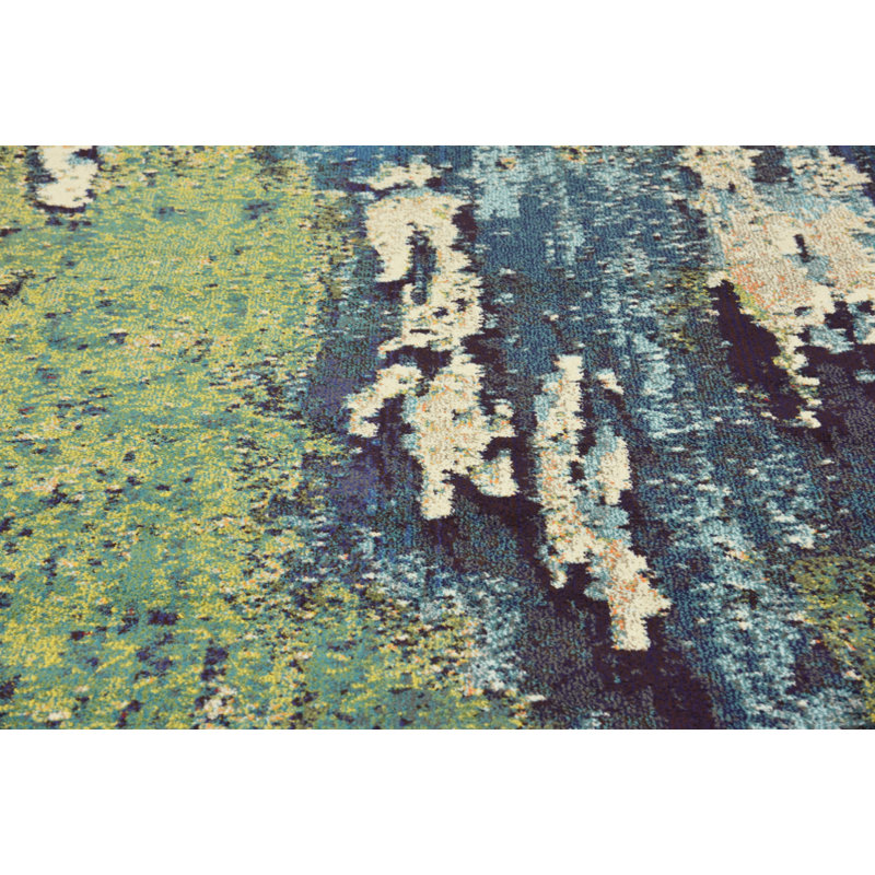 Latitude Run Tavistock Green/Navy Blue Area Rug & Reviews Wayfair